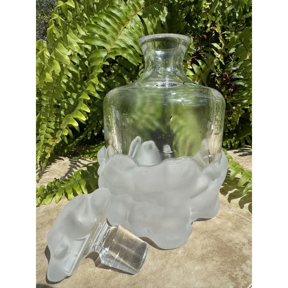 Bohemia 24% pbo Lead Crystal Glass Decanter Czech Republic Frosted Ice glass